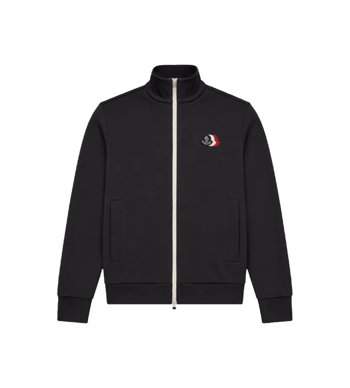 Moncler Logo Zip-Through Sweater Navy made by Moncler