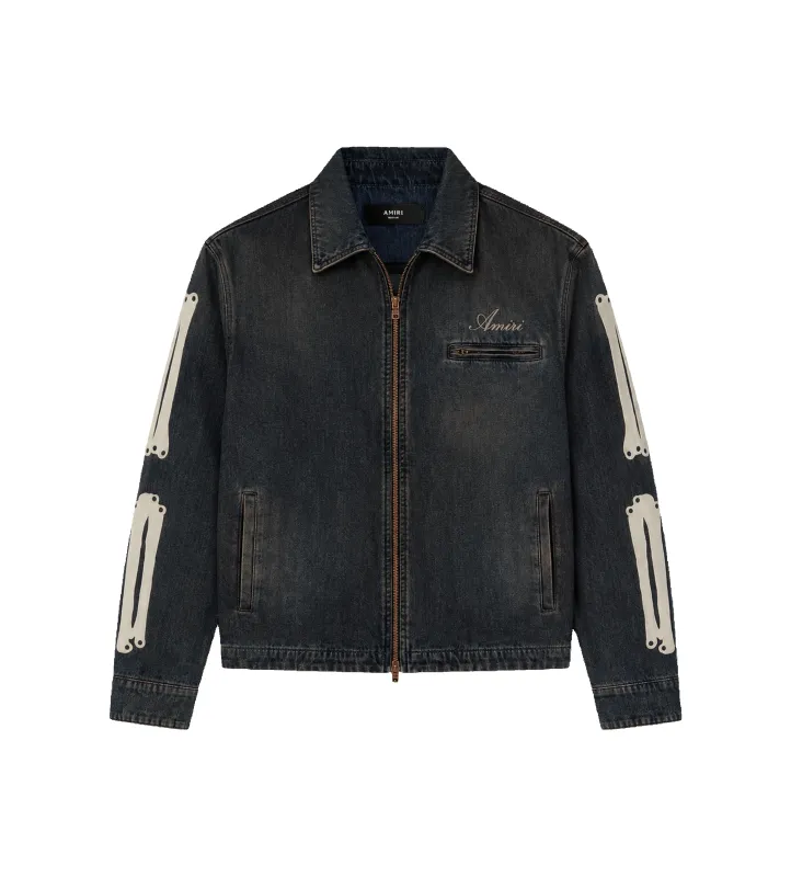 Lea Bones Denim Jacket made by AMIRI