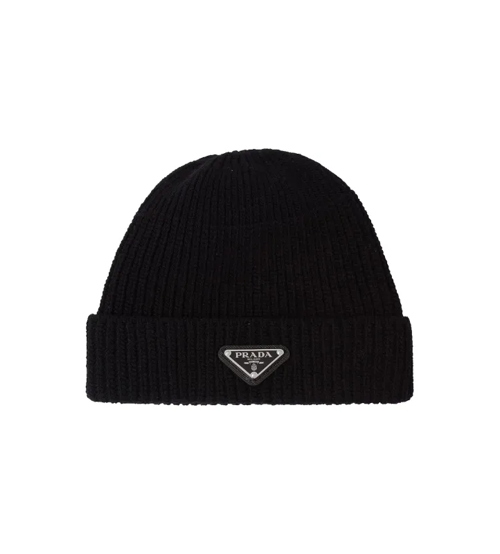 Wool & Cashmere Beanie Black made by Prada