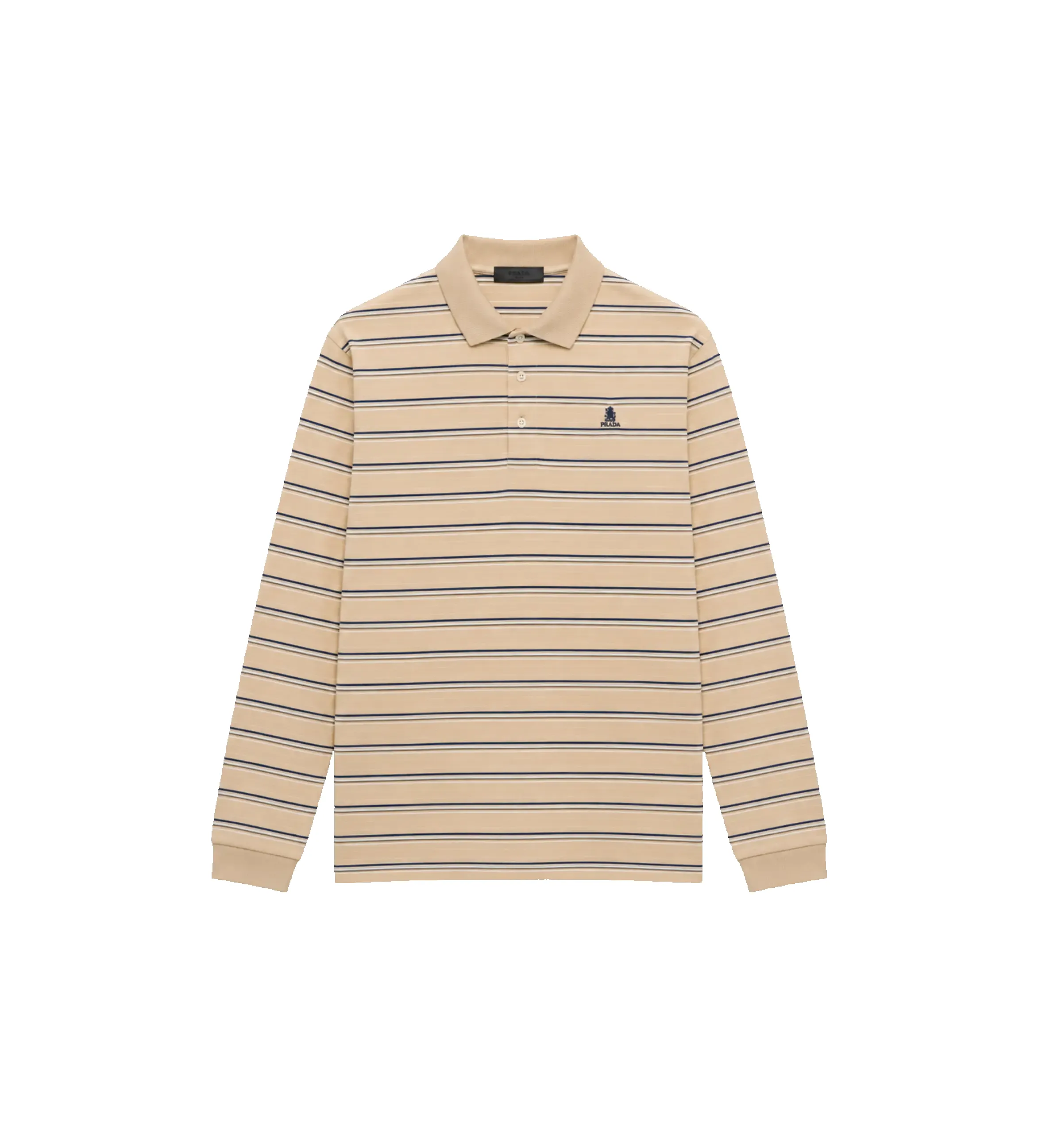 Striped Cotton Piqué Polo Shirt Navy / White sold by FOUR Amsterdam