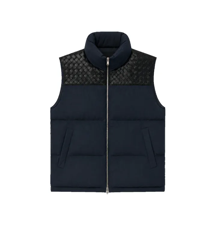 Tech Nylon Puffer Gilet Midnight Blue made by Bottega Veneta