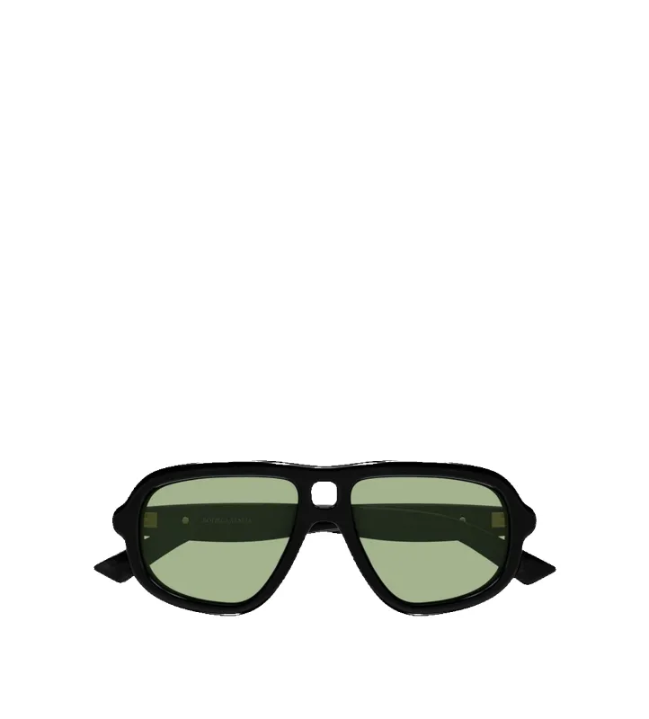 Sophia Ribbon Aviator Sunglasses Black/Green made by Bottega Veneta