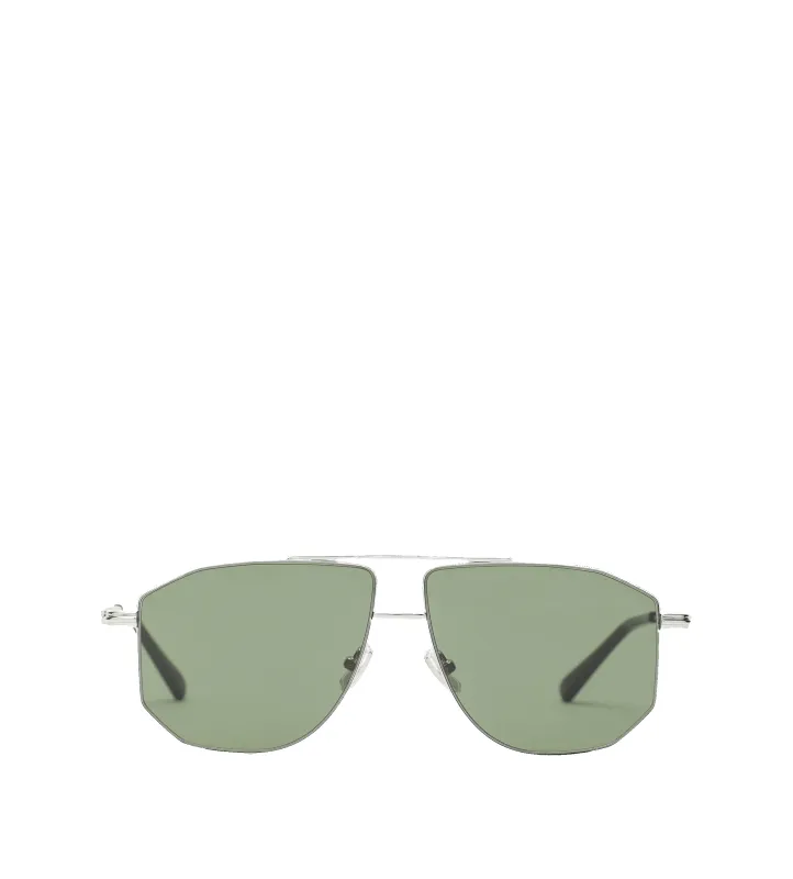 Metal Sunglasses Silver/Green made by Bottega Veneta