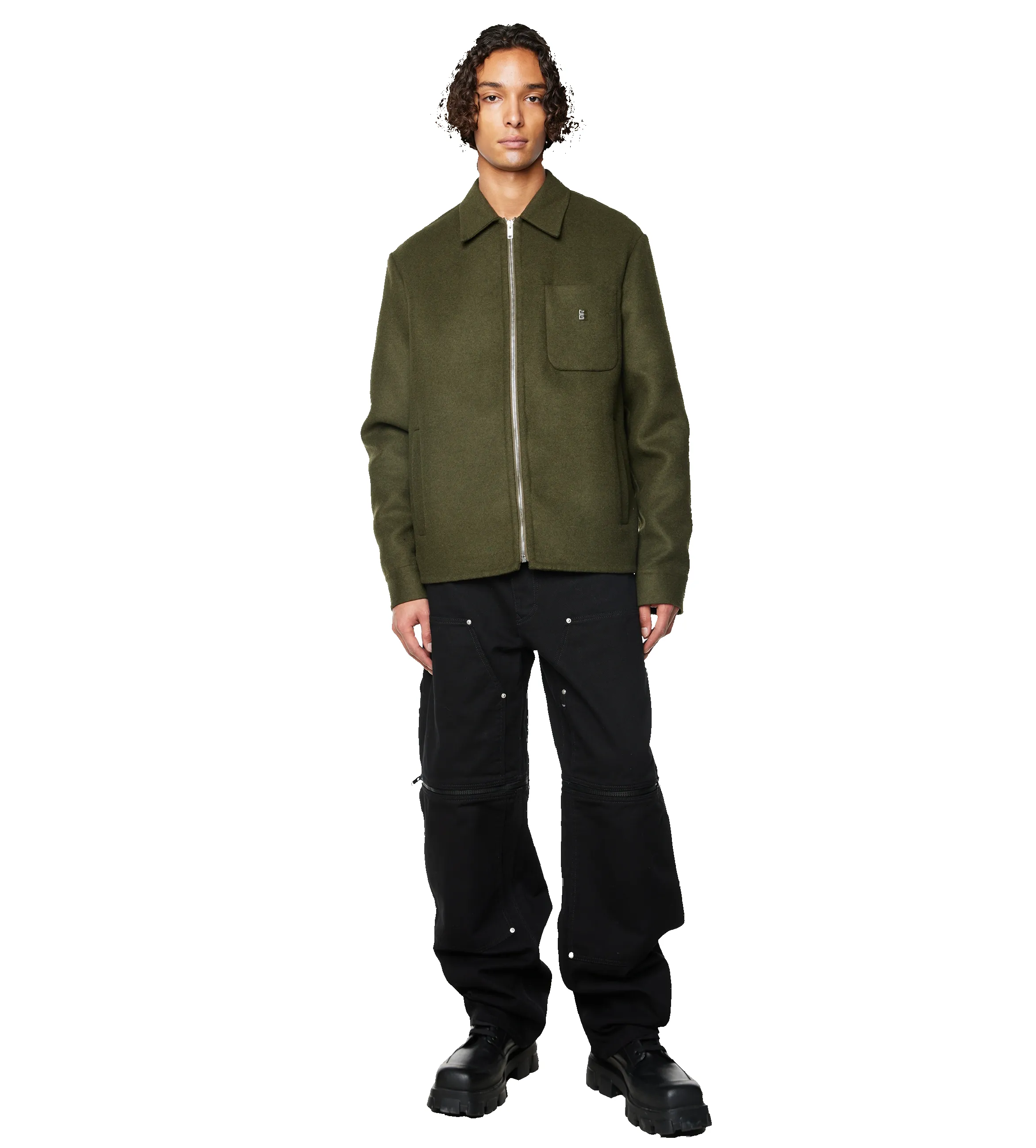 Double Face Wool Jacket Khaki sold by FOUR Amsterdam product image thumbnail 2