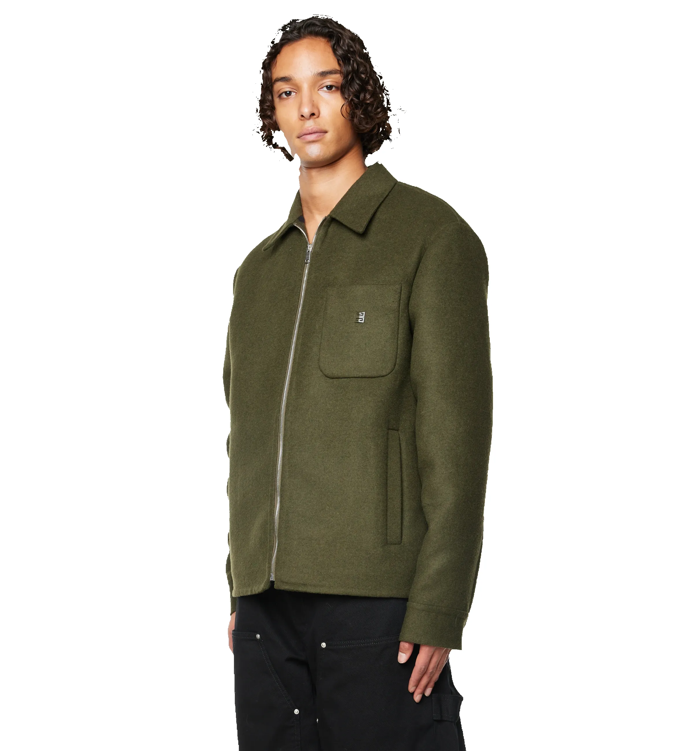 Double Face Wool Jacket Khaki sold by FOUR Amsterdam product image thumbnail 4