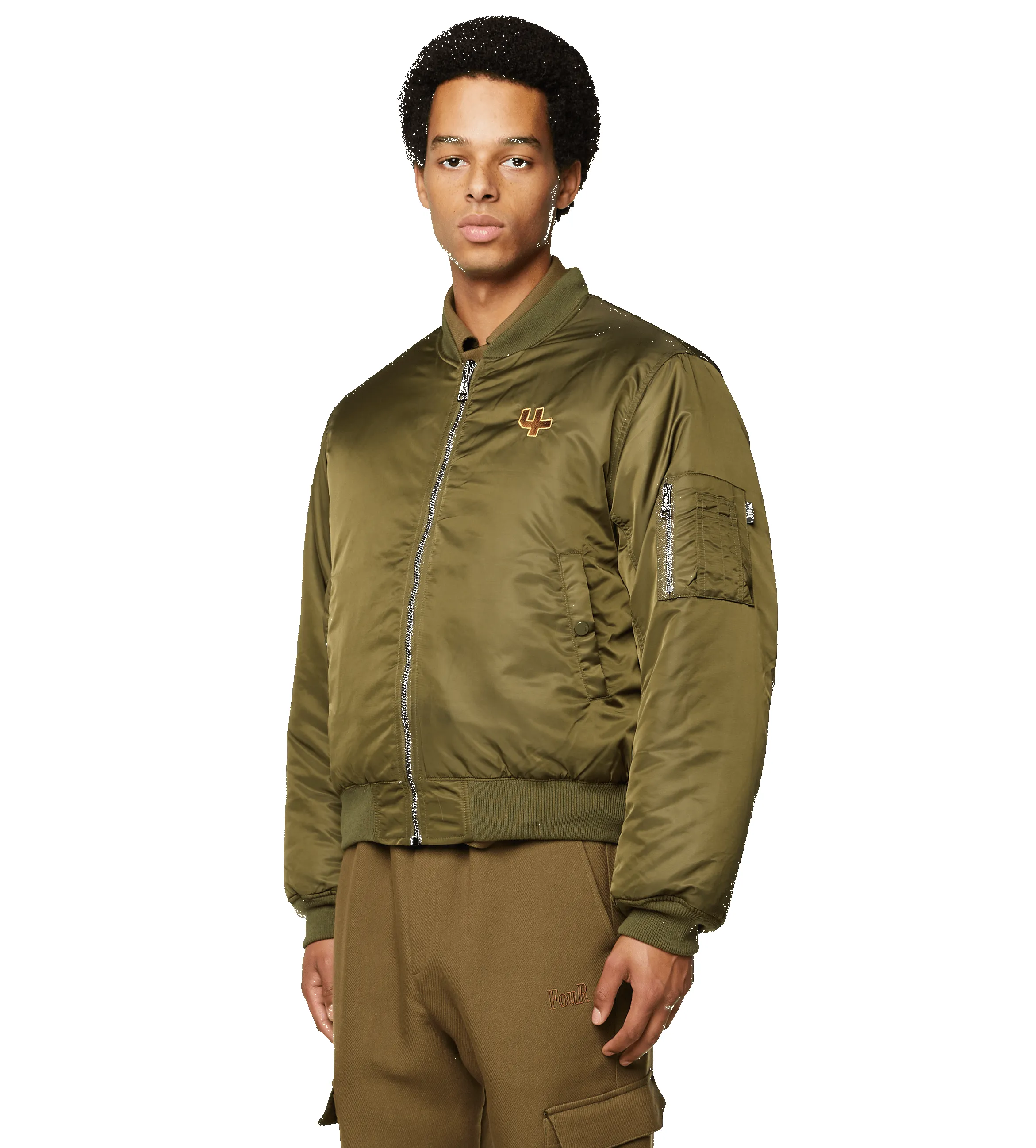 Reversible Bomber Jacket Green sold by FOUR Amsterdam product image thumbnail 4