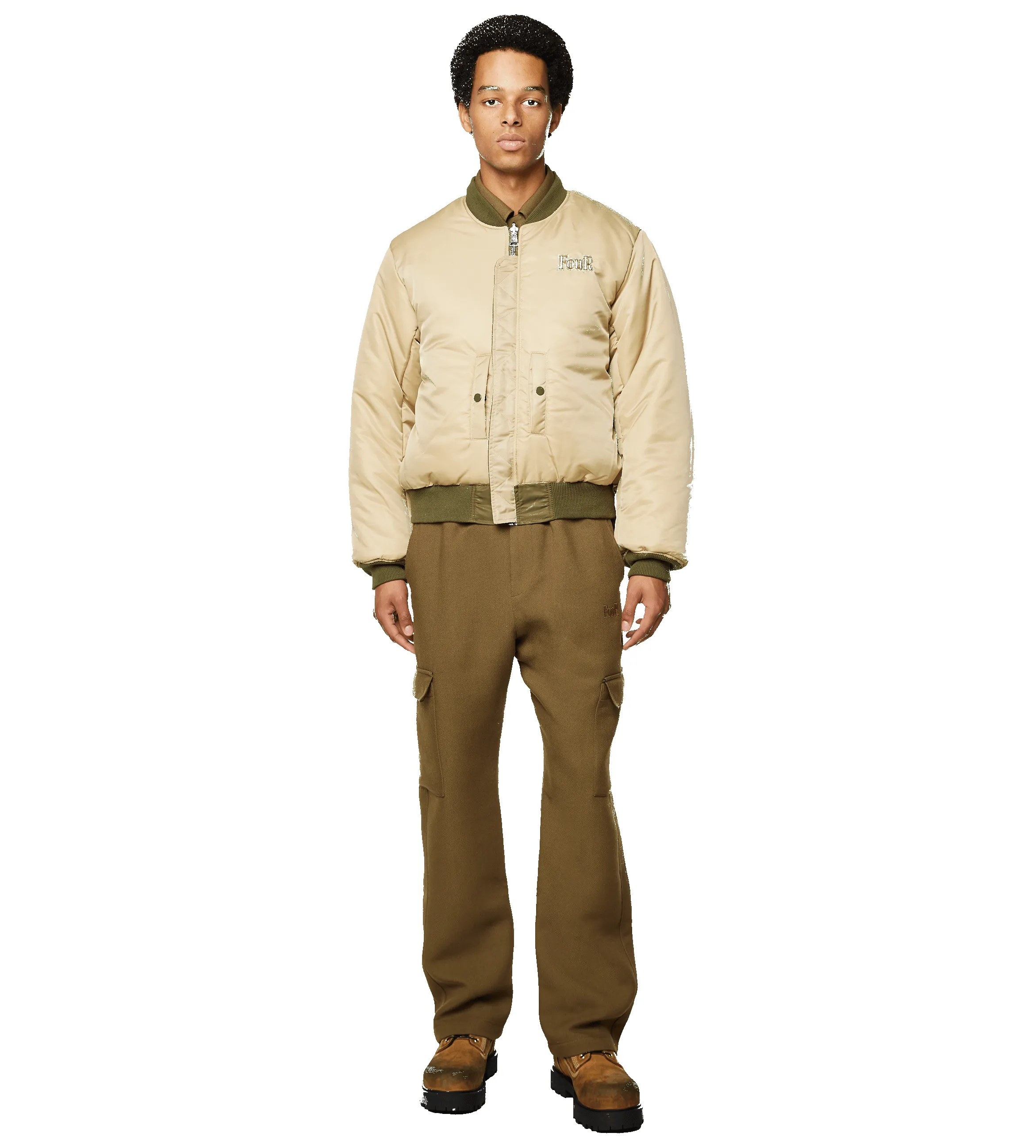 Reversible Bomber Jacket Green sold by FOUR Amsterdam product image thumbnail 2