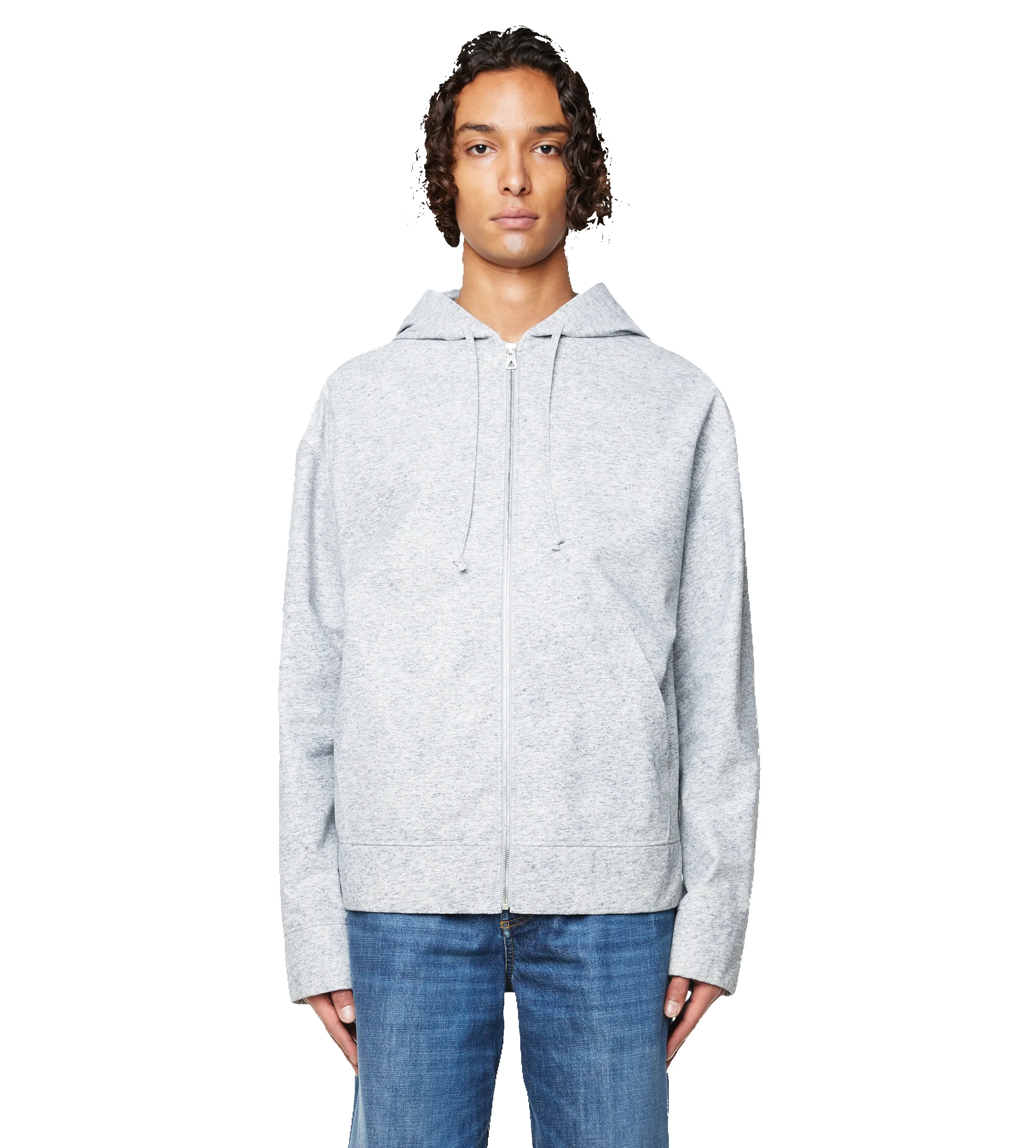 Printed Leather Jersey Hoodie Light Grey sold by FOUR Amsterdam