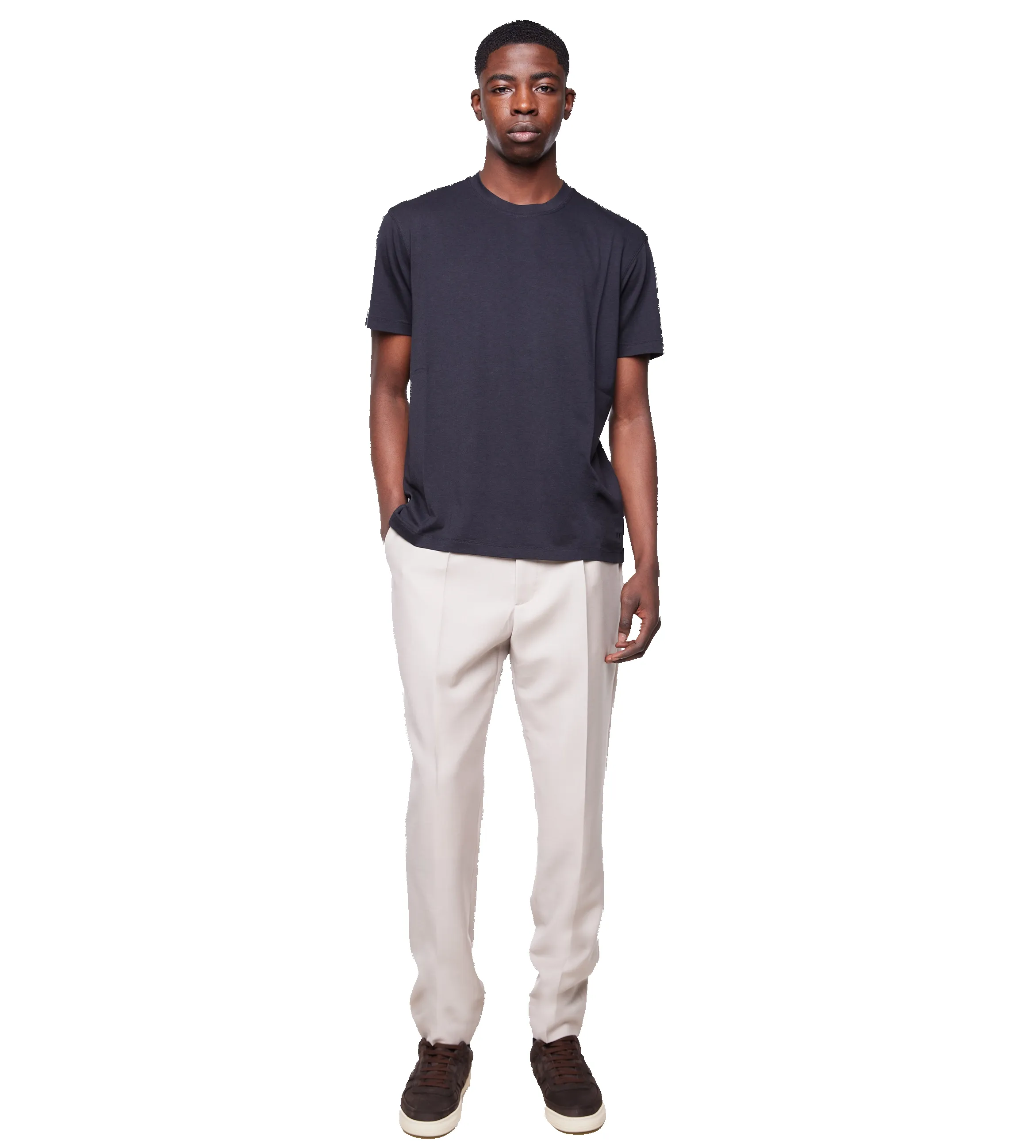 Solid Color Crewneck T-shirt Black sold by FOUR Amsterdam product image thumbnail 2