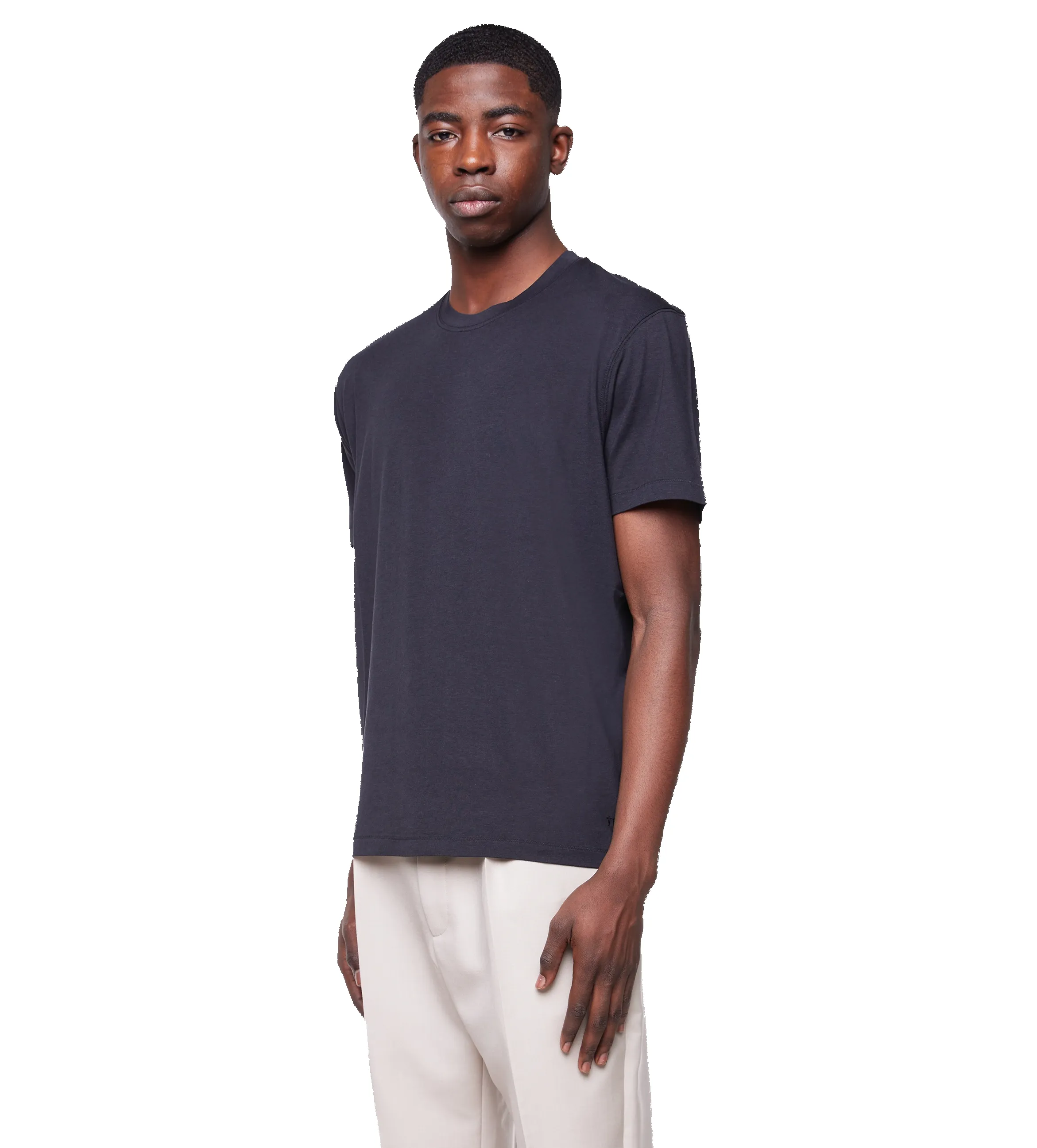 Solid Color Crewneck T-shirt Black sold by FOUR Amsterdam product image thumbnail 4