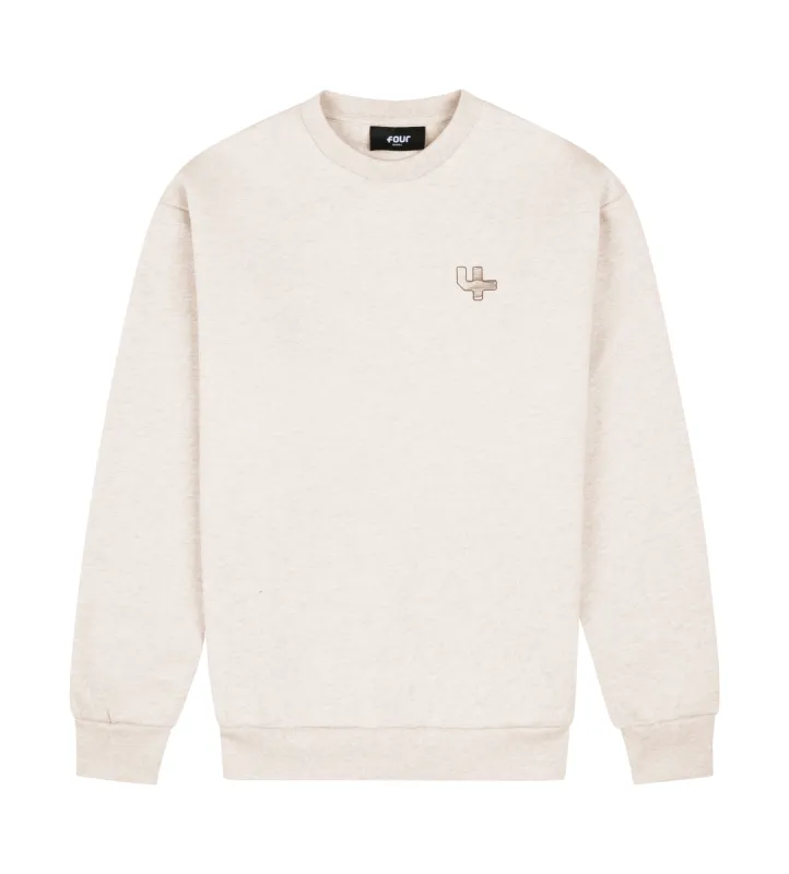 Outline Logo Crewneck Sand Melange sold by FOUR Amsterdam