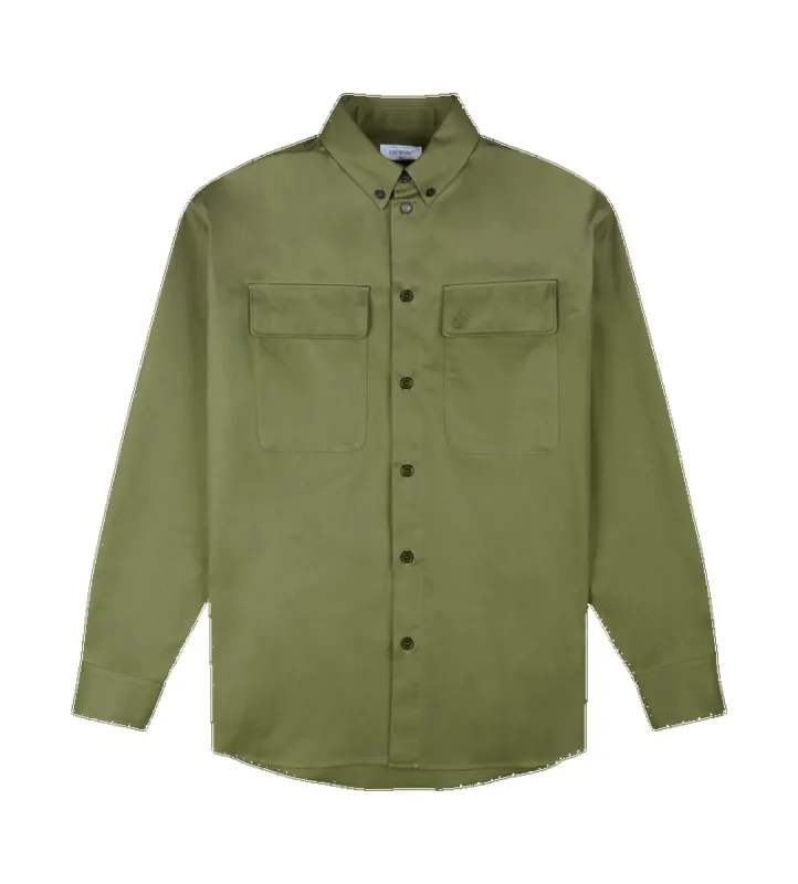 Military Green Cotton Overshirt sold by FOUR Amsterdam