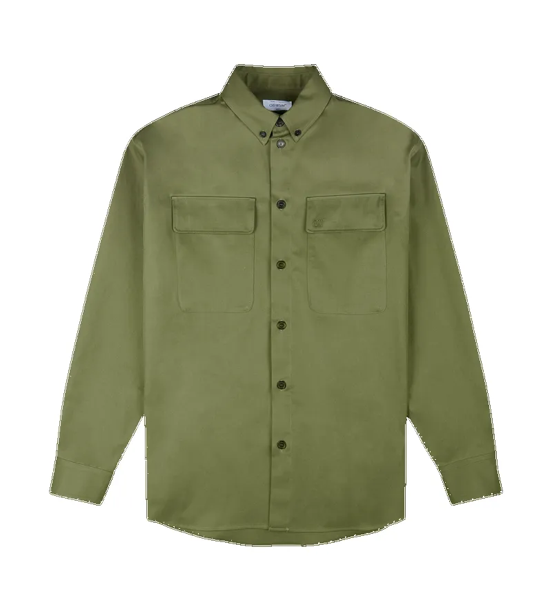 Military Green Cotton Overshirt sold by FOUR Amsterdam