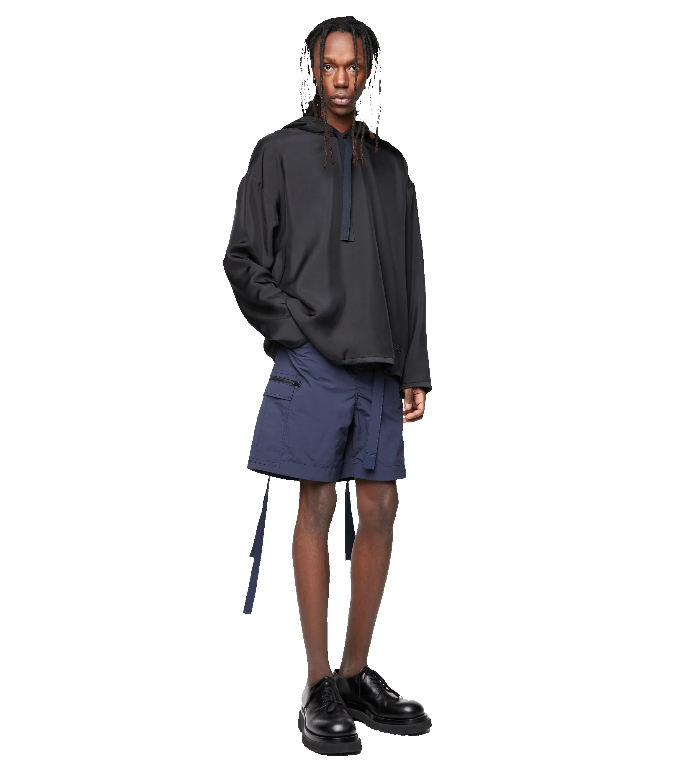 Logo Embroidered Viscose Hoodie Black sold by FOUR Amsterdam product image thumbnail 2