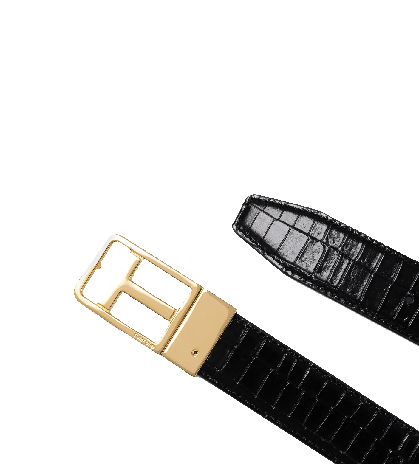 T-buckle Crocodile-embossed Belt sold by FOUR Amsterdam product image thumbnail 2