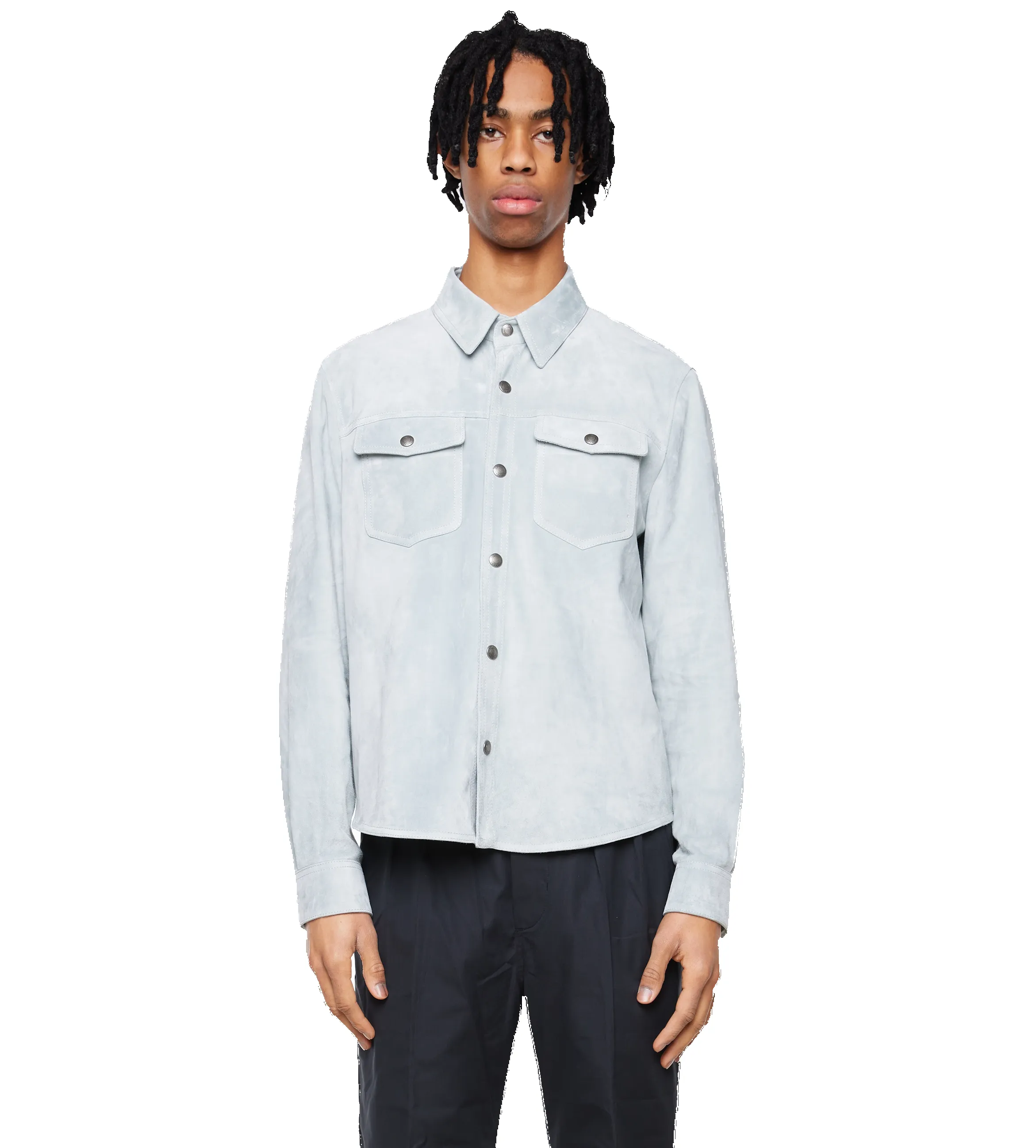 Light Suede Western Shirt Sky sold by FOUR Amsterdam