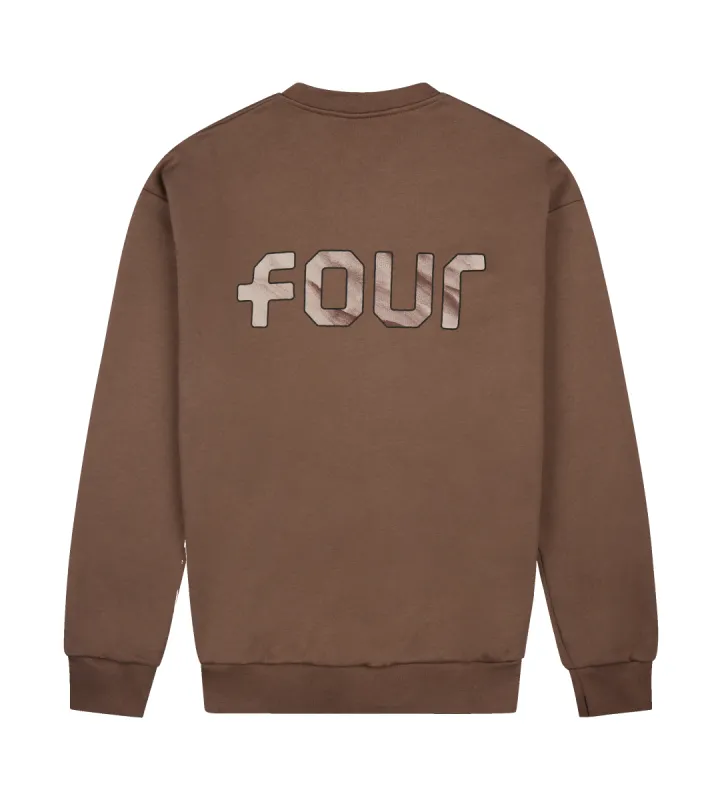Outline Logo Crewneck Coffee Quartz made by FOUR Amsterdam