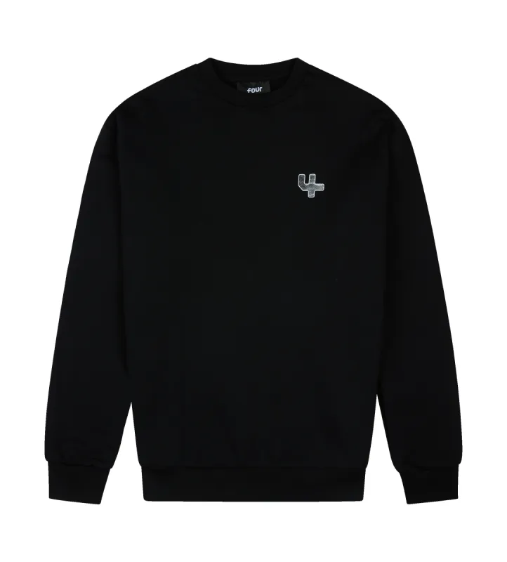 Outline Logo Crewneck Black made by FOUR Amsterdam