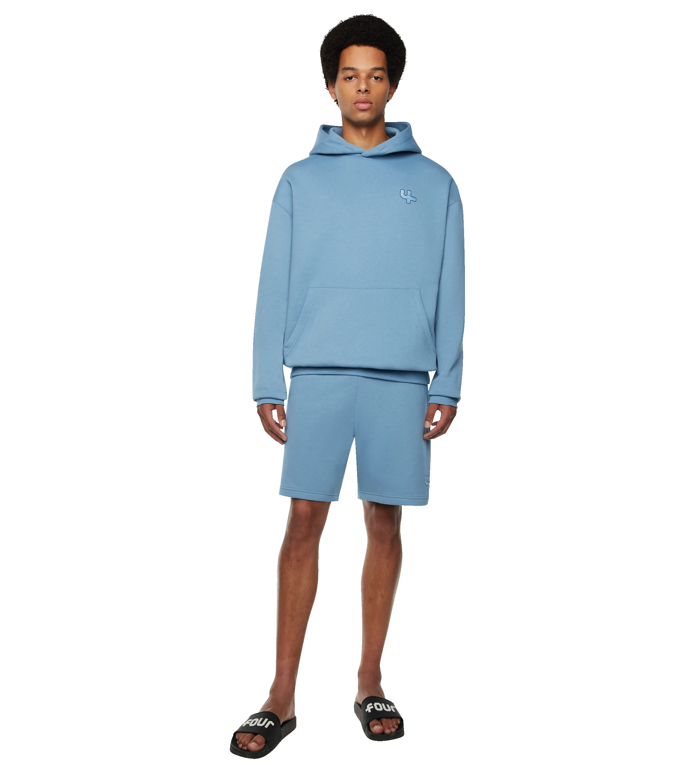 Outline Logo Hoodie Celeste sold by FOUR Amsterdam product image thumbnail 2