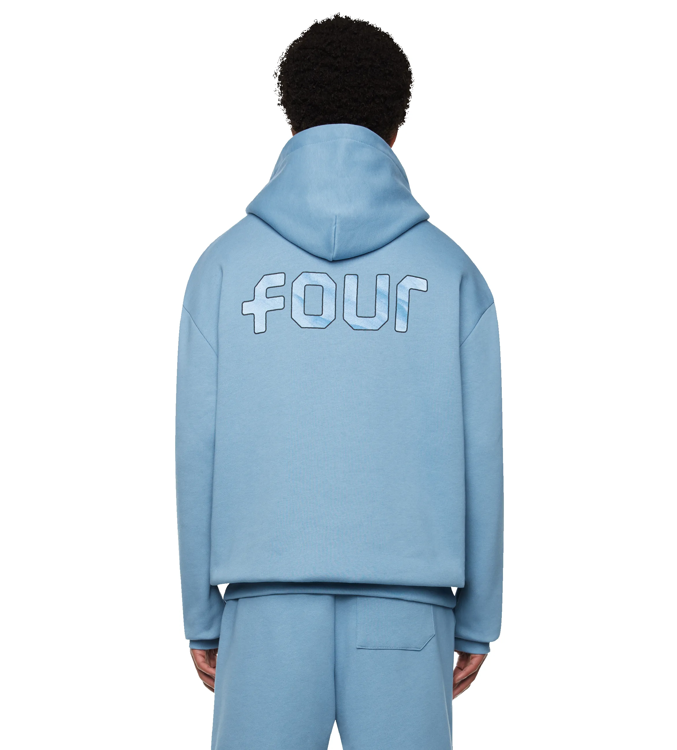 Outline Logo Hoodie Celeste sold by FOUR Amsterdam product image thumbnail 5