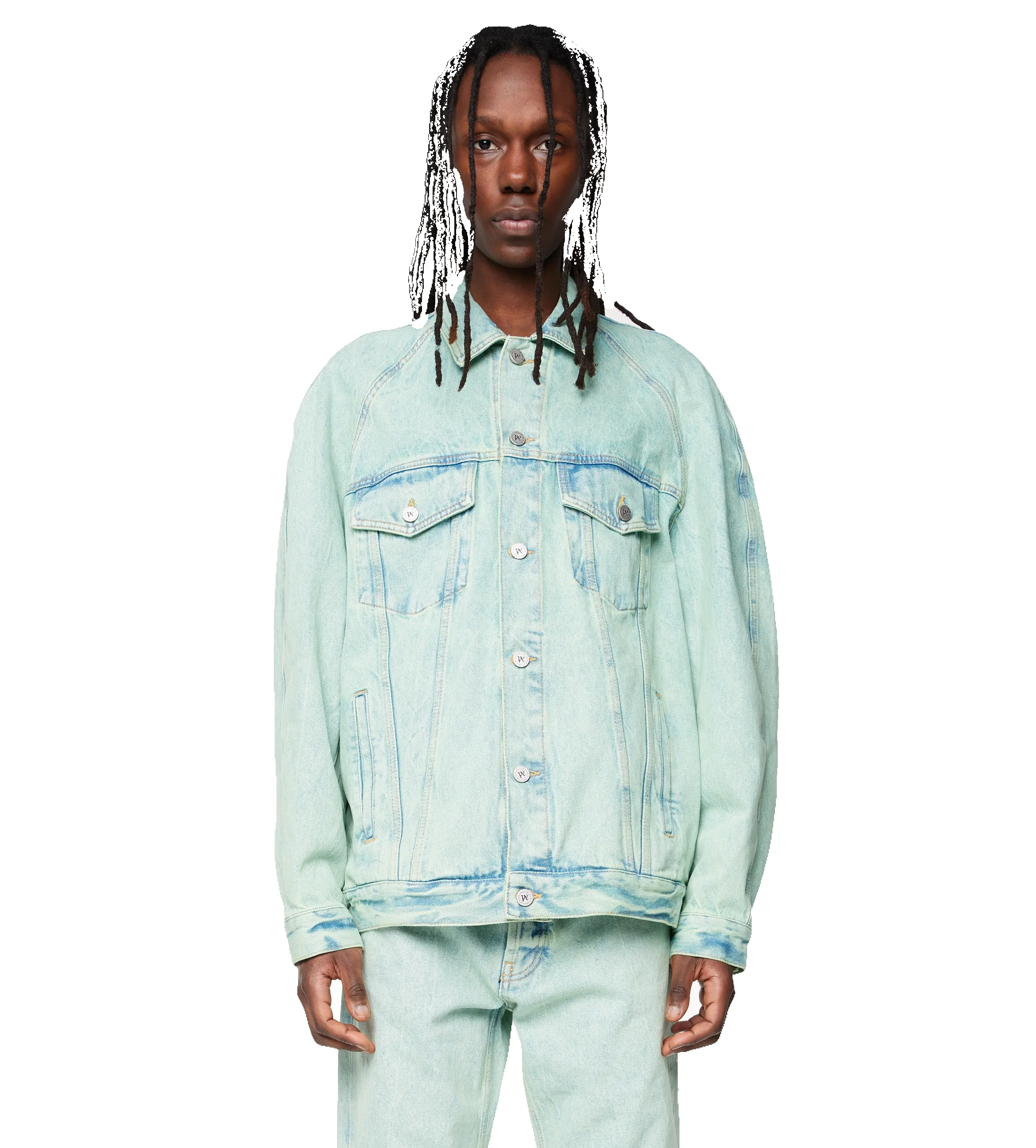 Overdye Logo Denim Jacket Mint sold by FOUR Amsterdam