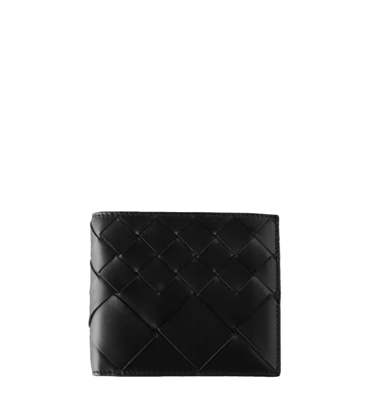 Intrecciato Bi-Fold Wallet Black Silver sold by FOUR Amsterdam