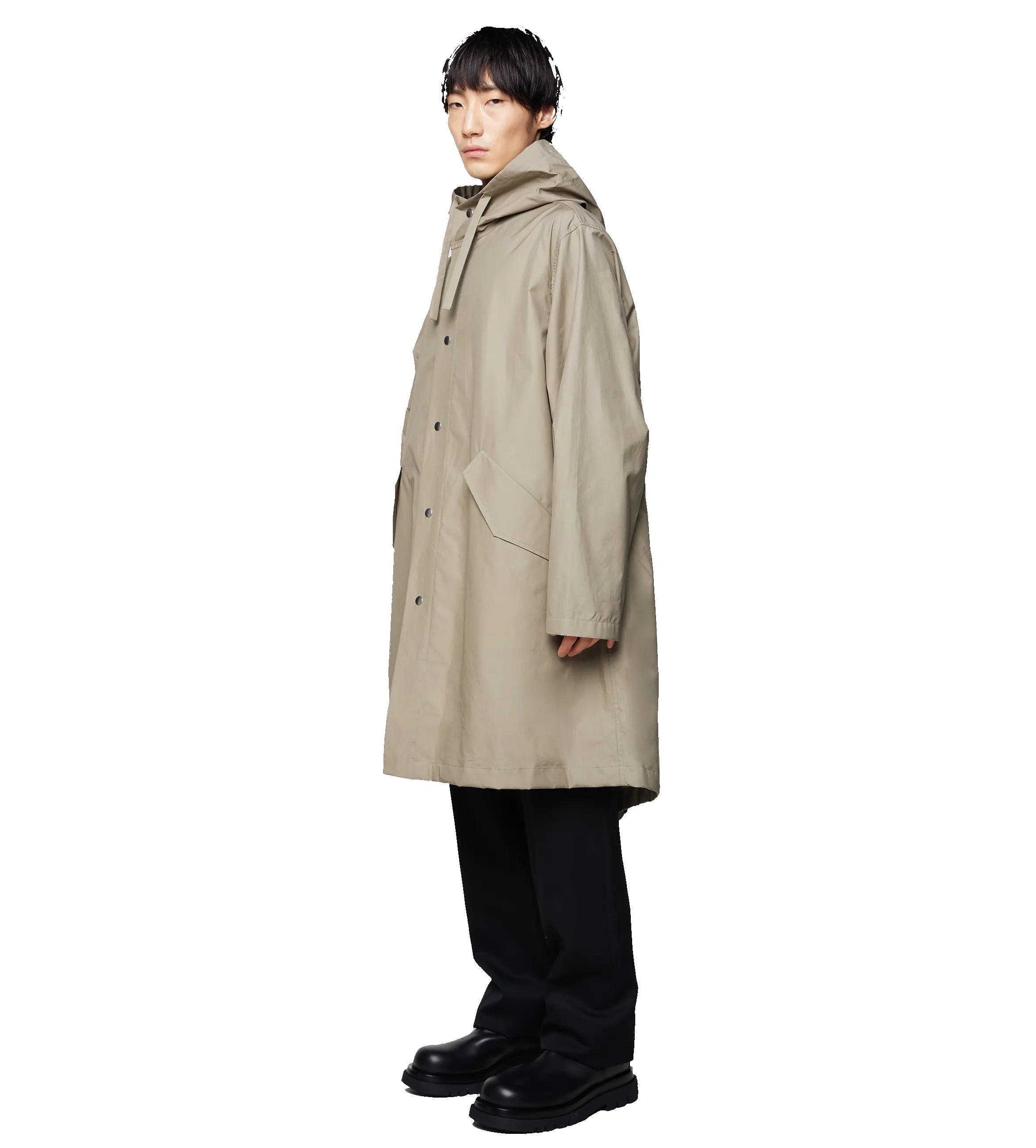 Logo Printed Drawstring Parka Coat Beige sold by FOUR Amsterdam product image thumbnail 4