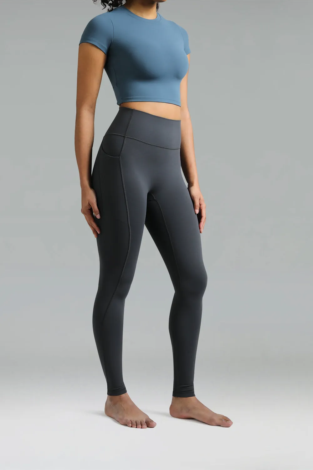 Dreamlux High Waisted No Front Seam 28" Full Length Workout Legging w/ Pockets sold by Colourful Koala