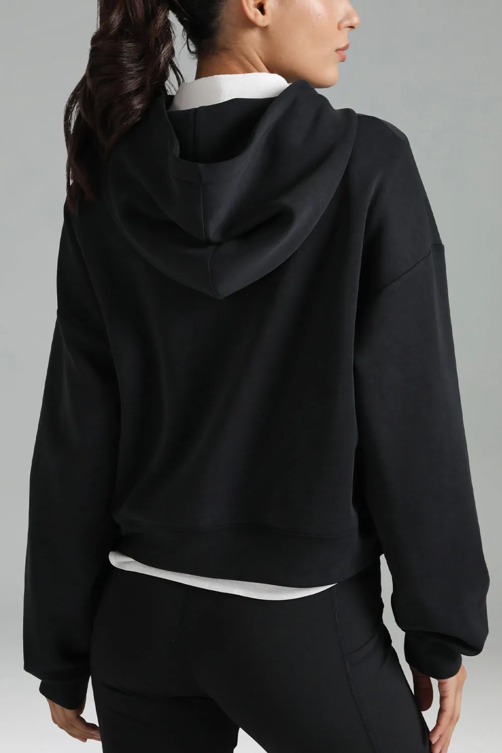 Velvra Modal Cropped Pullover Hoodie sold by Colourful Koala product image thumbnail 4