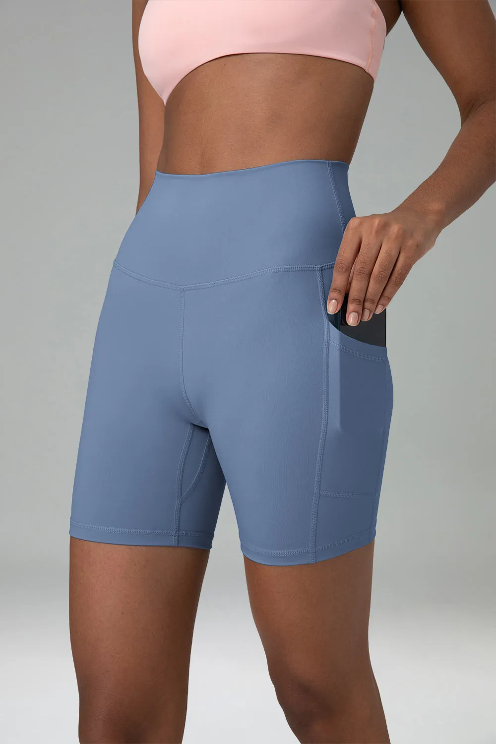 Essential High Waisted No-Roll 6" Sports Leggings w/ Pockets sold by Colourful Koala product image thumbnail 3