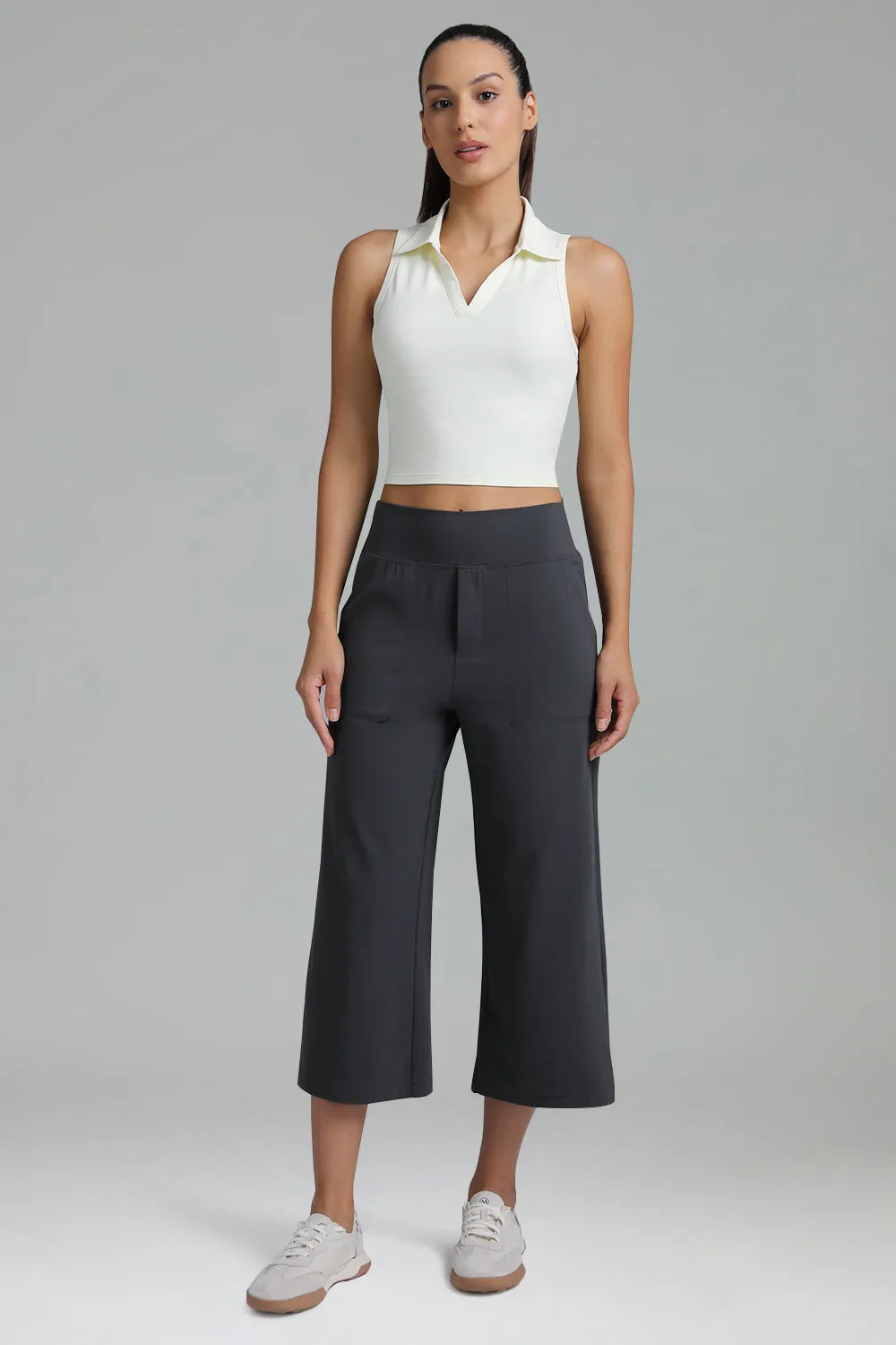 Dreamlux Mid Waisted Cropped Wide Leg Pants sold by Colourful Koala product image thumbnail 5