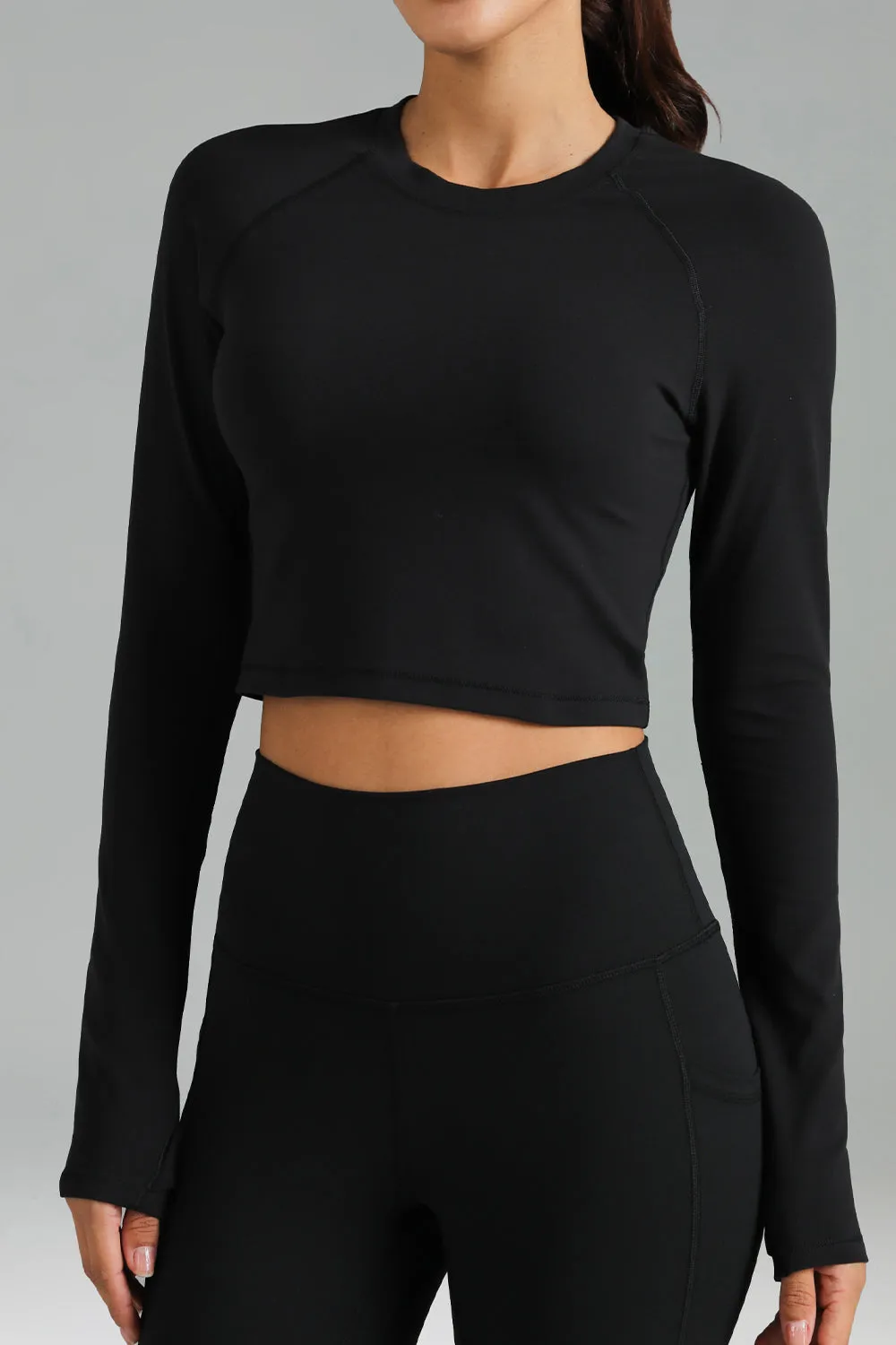 Dreamlux Long Sleeve Cropped Workout Shirts sold by Colourful Koala product image thumbnail 2