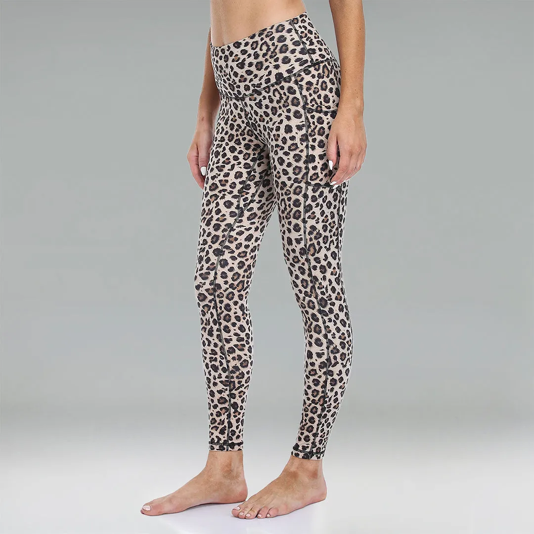 Essential No-Roll High Waisted Leopard Workout Leggings 7/8 w/Pockets sold by Colourful Koala product image thumbnail 2