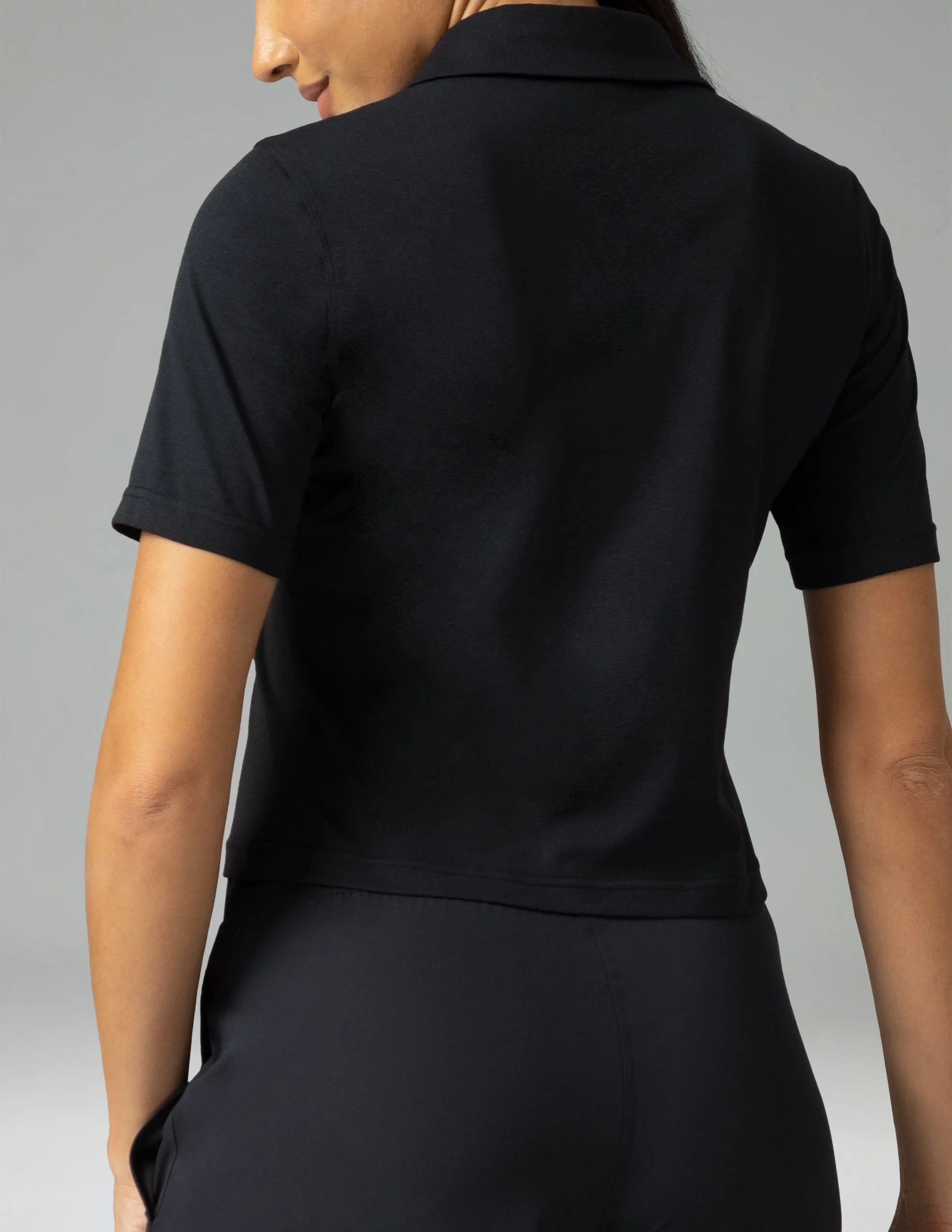 Sorona V-Neck Cropped Polo Shirt – Relaxed Fit sold by Colourful Koala product image thumbnail 5