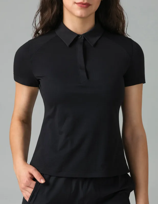 Colorfulkoala - Sorona Longline Concealed-Button Golf Polo Shirt sold by Colourful Koala