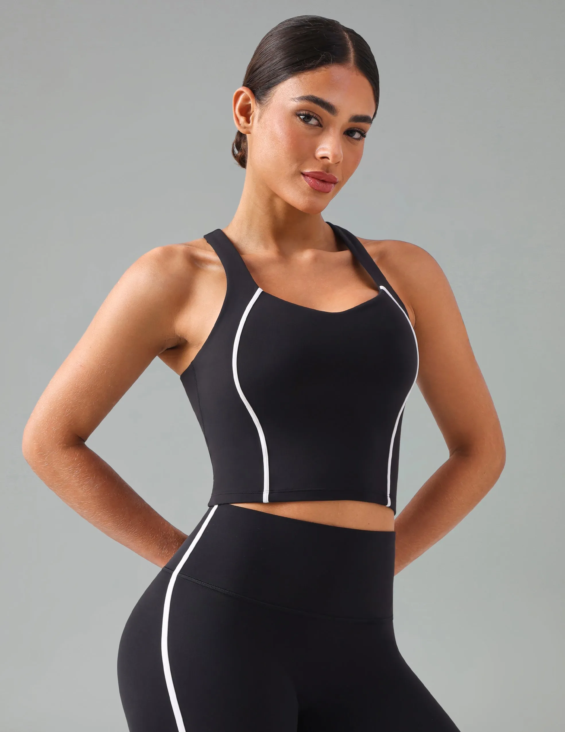 Dreamlux Cropped Racerback Tank Top w/ Contrast Stripes sold by Colourful Koala product image thumbnail 3
