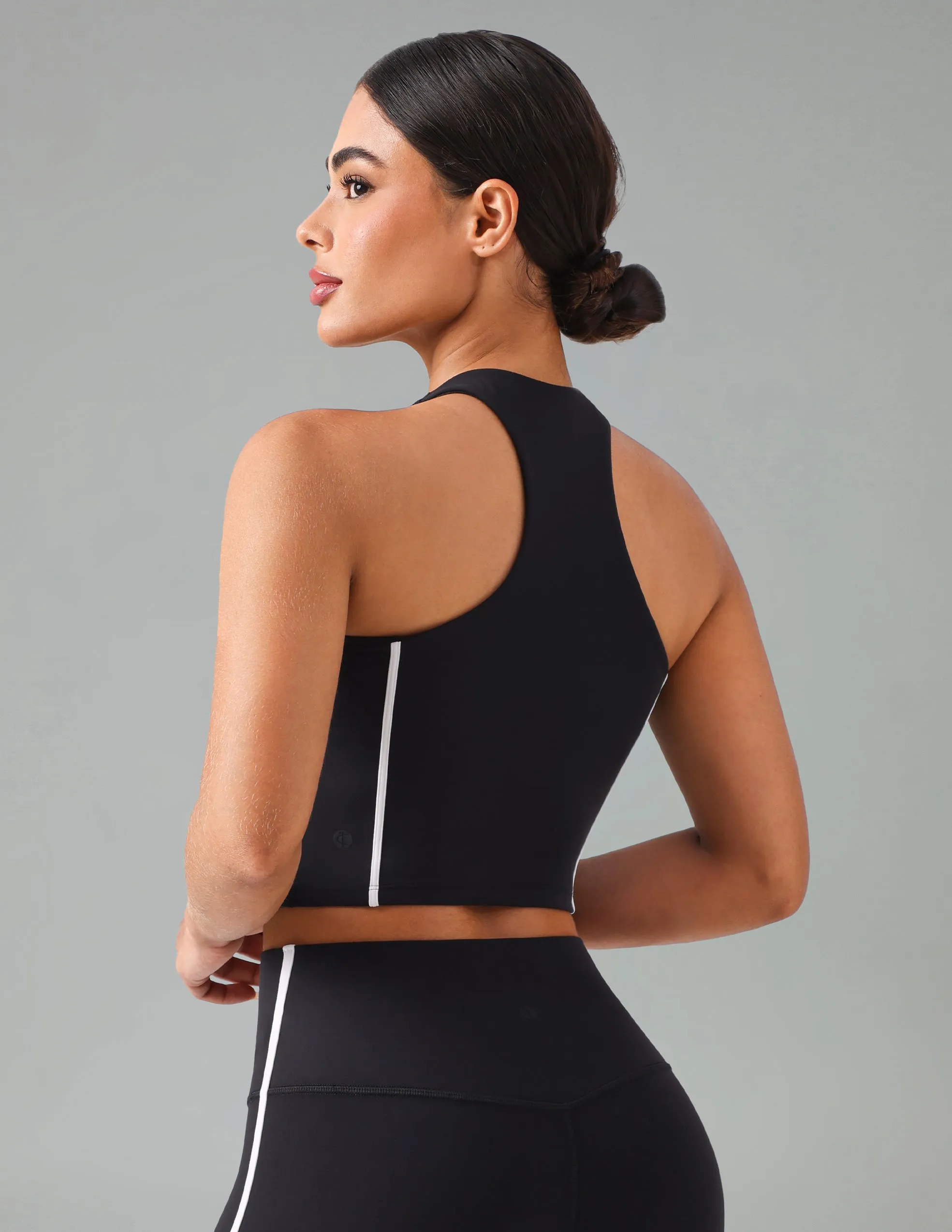Dreamlux Cropped Racerback Tank Top w/ Contrast Stripes sold by Colourful Koala product image thumbnail 2
