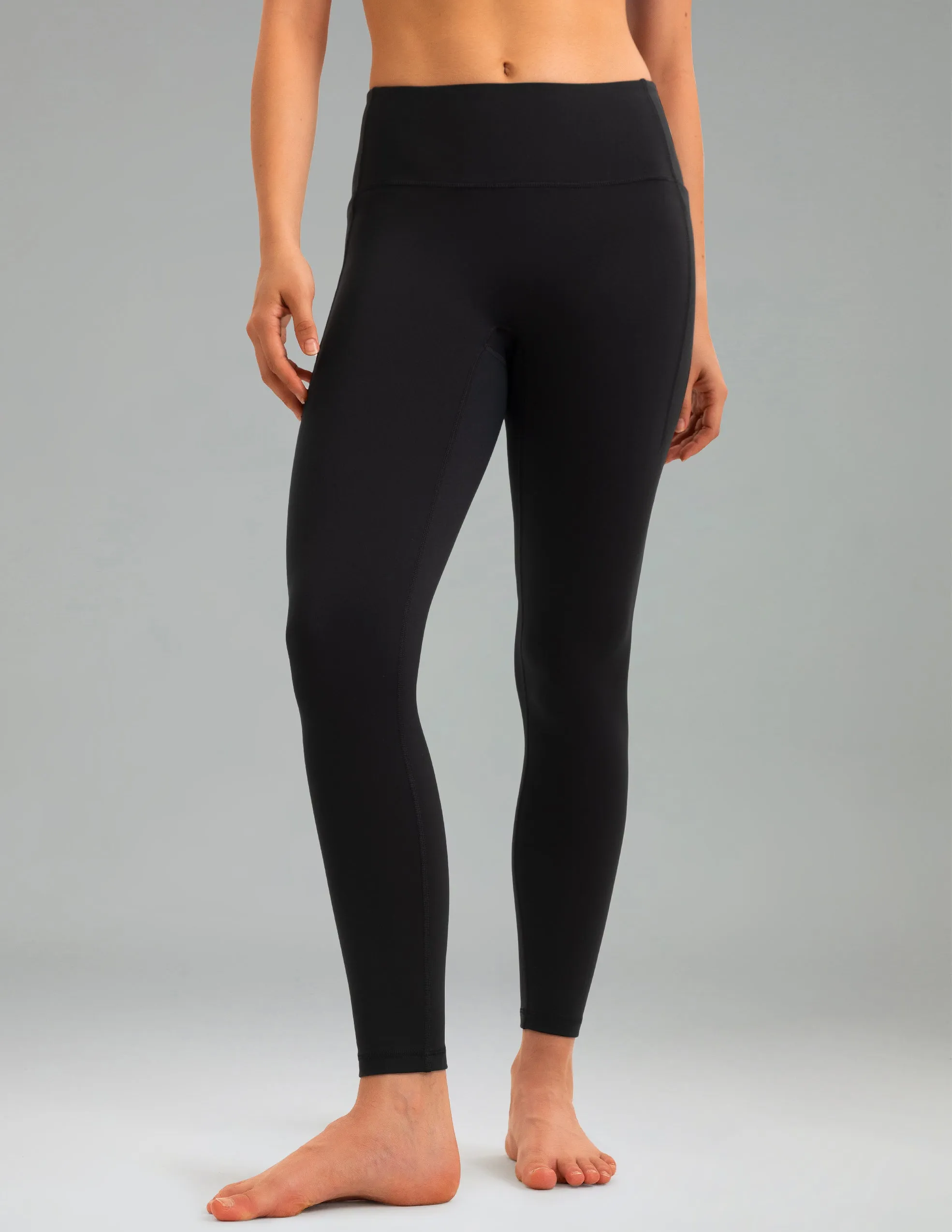 Fleece Lined No Front Seam 26.5" Thermal Leggings w/ Pockets sold by Colourful Koala