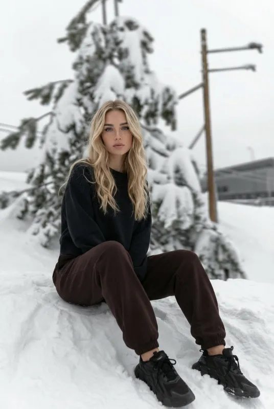 Velvra Modal High Waisted Fleece Lined Thermal Jogger w/ Pockets made by Colourful Koala