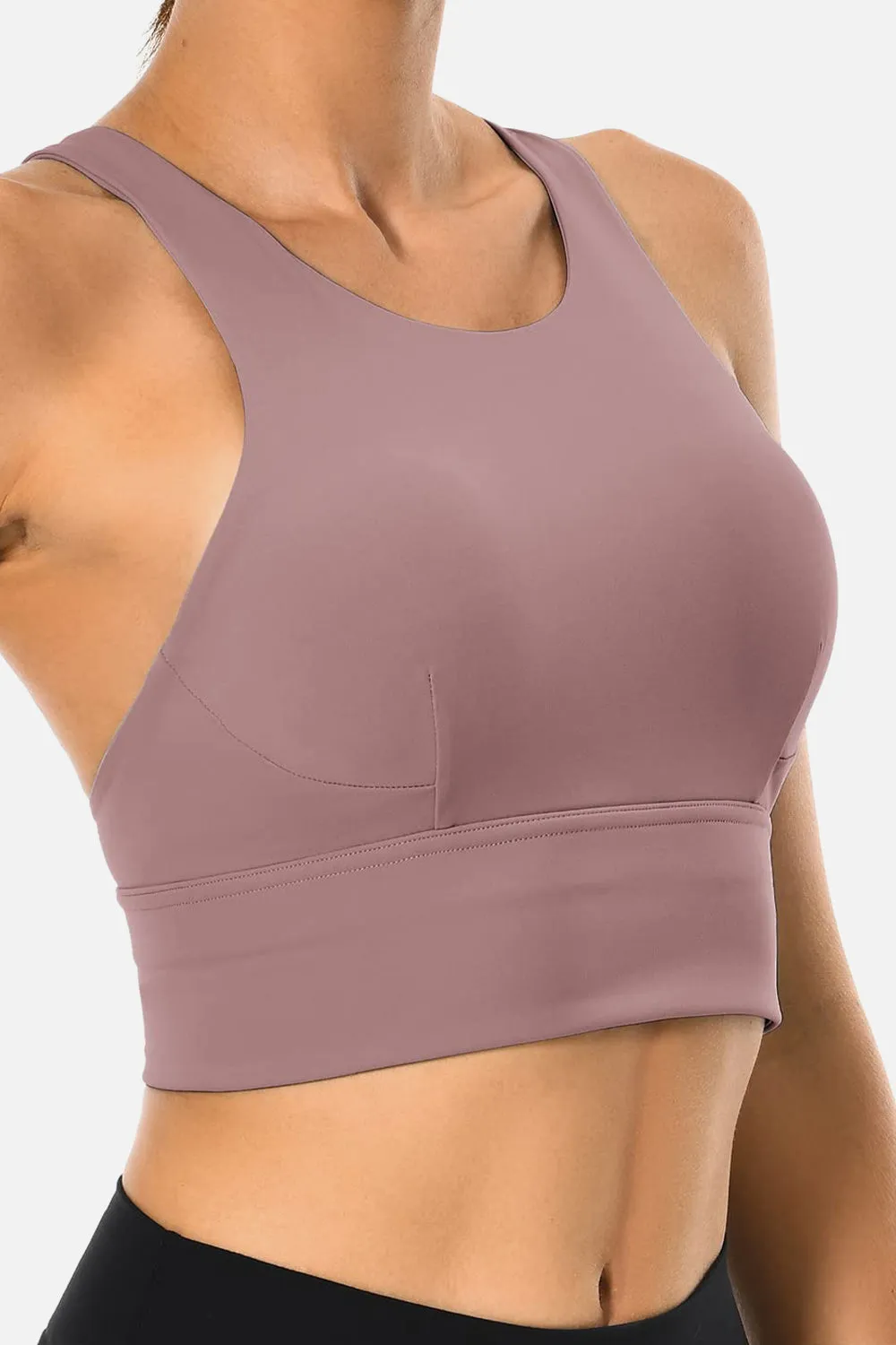 Medium Support Longline Racerback Sports Bra sold by Colourful Koala product image thumbnail 4