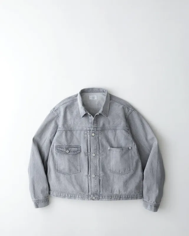 UNLIKELY TIME TRAVEL TRUCKER JACKET GRAY DENIM sold by Unlikely Dry Goods