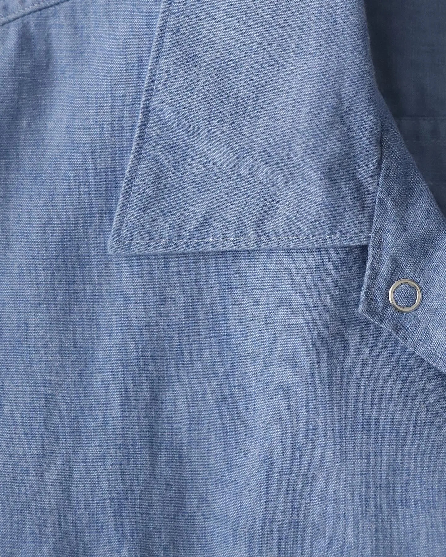 UNLIKELY OPEN COLLAR WORK CHAMBRAY WITH FLOWER sold by Unlikely Dry Goods product image thumbnail 4