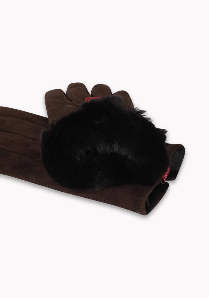 Merano Suede & Rex Rabbit Gloves sold by Addison Geneva product image thumbnail 4