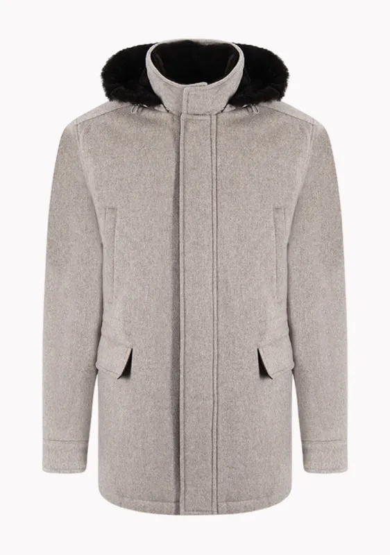 Luxury Caligola Cashmere & Beaver Fur Parka made by Addison Geneva