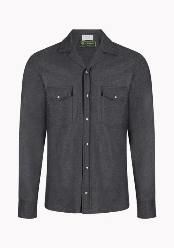 Aosta Wool Stretch Overshirt made by Addison Geneva