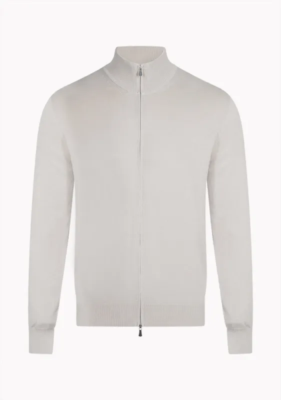 Italian Ice Cotton Full-Zip Cardigan made by Addison Geneva