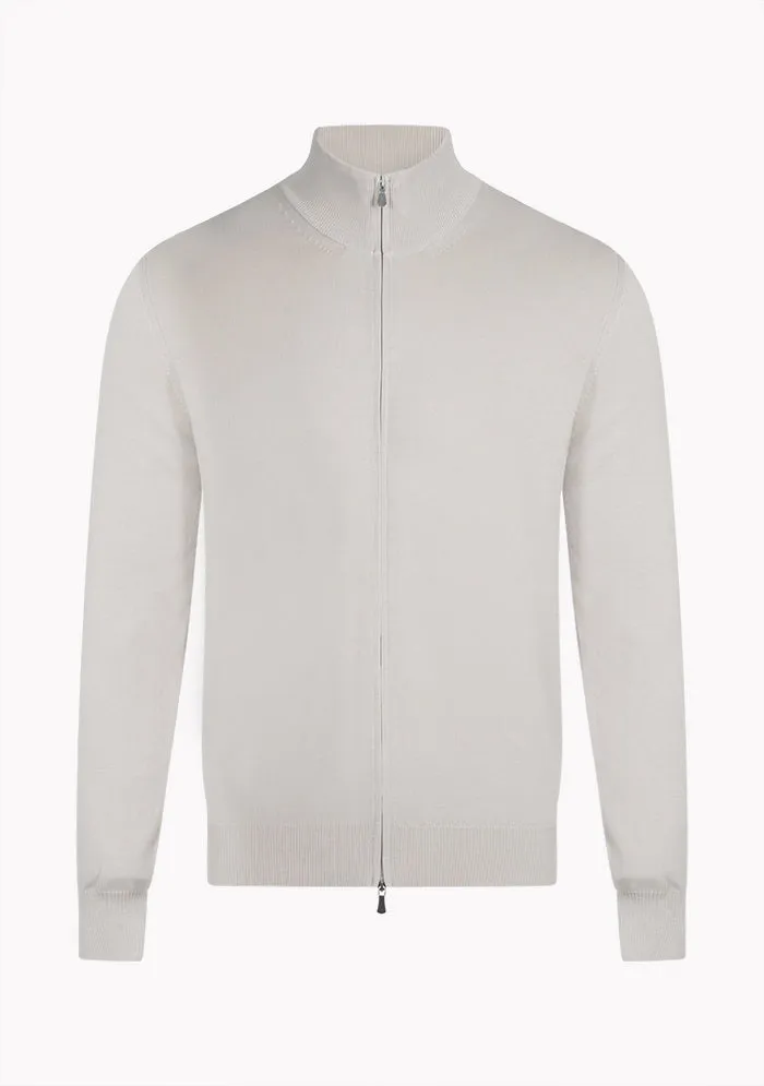 Italian Ice Cotton Full-Zip Cardigan sold by Addison Geneva