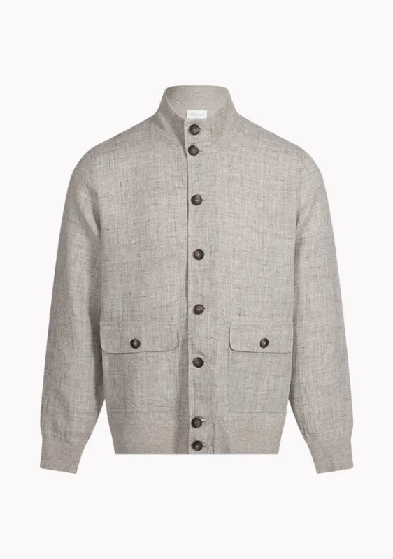 Ischia Linen Bomber made by Addison Geneva