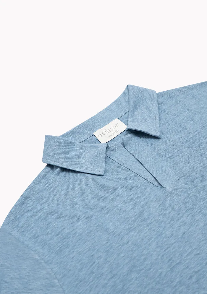 Jersey Linen Buttonless Polo sold by Addison Geneva product image thumbnail 3