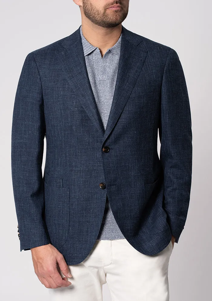 Italian Wool Silk Linen Navy Blazer sold by Addison Geneva product image thumbnail 2